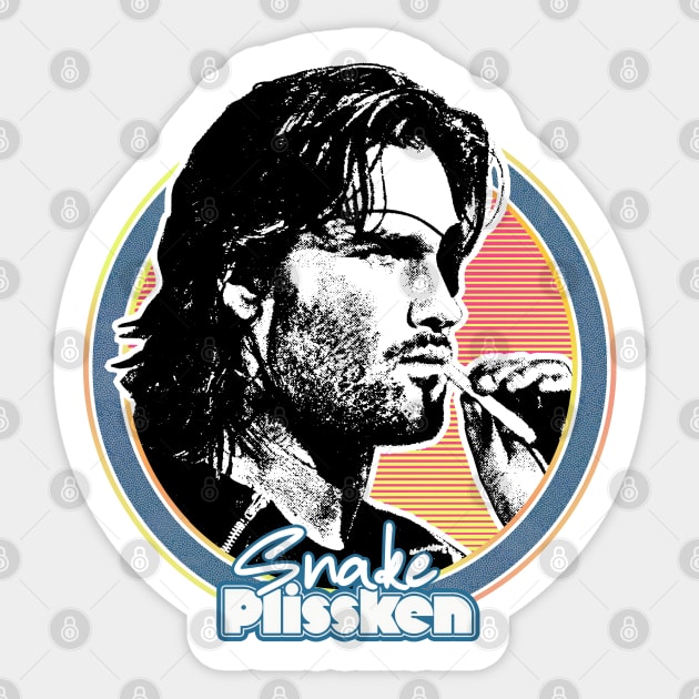 Snake Plissken // Retro 80s Fan Design Sticker by DankFutura